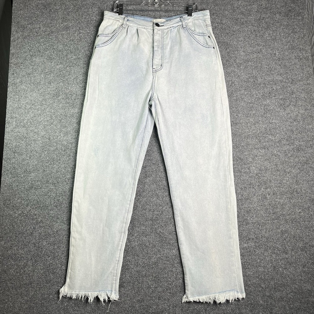 Man X One Teaspoon Mr Smith Jeans Size 34 Rigid Low‎ Slung Wide Leg Light Wash